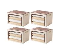 ECMQS Boîtes de rangement à fermeture éclair avec ouvertures sur le devant | Construction en tissu Oxford, coutures renforcées, grande fenêtre de visualisation pour identifier les couvertures et la