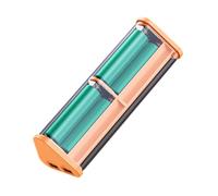 ECMQS Boîtier transparent à 6 emplacements, orange | Structure de la coque amovible, compartiment à piles, piles non incluses, utilitaire
