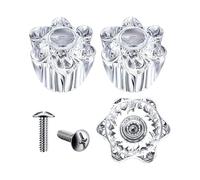 ECMQS Boutons de robinet de douche, poignées transparentes à facettes avec | Poignées à facettes transparentes avec broche à 12 points pour réparation de maison et salle de bain ; mises à jour du
