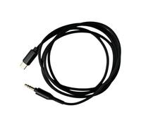 ECMQS Câble audio de rechange | Câble de type C vers 3, 5 mm, surface noire de 1,5 m avec connecteur doré, couvercle en TPE, fusible utile