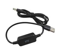 ECMQS Câble convertisseur de tension USB, noir | 5 V à 12 V avec USB-a et prise ronde, cordon de 120 cm pour une utilisation de secours de routeur compatible