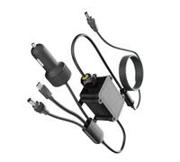 ECMQS Câble de charge 3 en 1 pour appareils de voyage 3MDC | Module convertisseur en ligne 12/24 V vers 30 V 3 A entrée femelle fiche ronde Setup