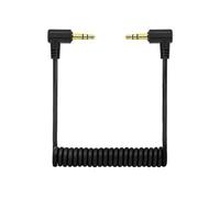 ECMQS Câble de connexion de microphone 3,5 mm, forme de L spiralé, appareil | Lien pour l'utilisation du Vlog, la diffusion en direct, le flux de travail de contenu, les configurations et les tâches