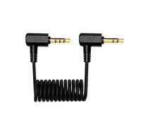 ECMQS Câble de connexion de microphone 3,5 mm, forme de L spiralé | Lien pour l'utilisation du Vlog, la diffusion en direct, le flux de travail de contenu, les configurations et les tâches