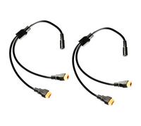 ECMQS Câble de conversion avec prise femelle DC6530 | Deux extrémités de sortie, 370 mm noir isolé disposition des branches pour équipement de charge, prêt à l'emploi 10 A