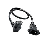 ECMQS Câble d'extension IEC pour câblage des appareils, style incurvé vers | Entrée montée sur plaque, sortie latérale, câble de 60 cm de long pour armoires électriques