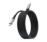 ECMQS Câble LED de type C pour chargement et transfert de fichiers de | Câble extérieur tressé, connecteur lumineux vert, transfert de données 480 Mbps, transition de connecteur renforcée