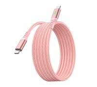ECMQS Câble LED de type C pour chargement et transfert de fichiers de | Câble extérieur tressé, connecteur lumineux vert, transfert de données 480 Mbps, transition de connecteur renforcée