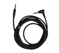 ECMQS Câble pour casque de chat vocal | Câble audio de rechange 3,5 mm, connecteur droit avec connecteur en forme de L, fil flexible noir pour H6 Air Desk Gaming