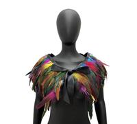 ECMQS Capes à plumes avec fermeture réglable pour thème, sept couleurs | Collier de sorcière noir avec capes amovibles pour cosplay gothique, soirées à thème, théâtre et spectacles de scène
