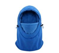 ECMQS Capuche avec doublure en polaire douce, bleu marine, taille unique | Couverture du visage, du cou, ouverture réglable, couche d'hiver pour les matins froids