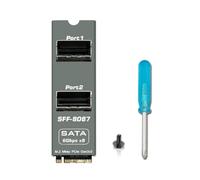 ECMQS Carte d'extension de stockage avec deux connecteurs SFF-8087 | Conception de fente hôte PCIe Gen3, routage de disque 8 canaux pour les constructions NAS, les projets de mise à niveau de