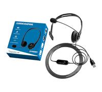 ECMQS Casque avec microphone et port USB | Outil vocal mono pour réunions, cours, équipes de service client