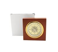 ECMQS Coffret en bois, boussole directionnelle, guide de randonnée | Cadre gradué marqué, design plat, référence d'itinéraire vintage, aide au niveau de voyage