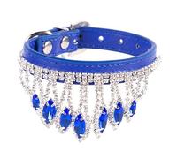 ECMQS Collier adapté aux animaux de compagnie avec strass bordés, collier pour animaux de compagnie pour fille, mariage, vacances, fête, collier, accessoires pour animaux de compagnie