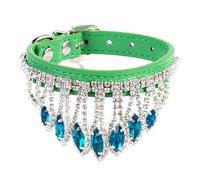 ECMQS Collier adapté aux animaux de compagnie avec strass bordés, collier pour animaux de compagnie pour fille, mariage, vacances, fête, collier, accessoires pour animaux de compagnie