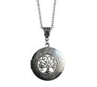 ECMQS Collier médaillon photo avec symbole fabriqué à la main, présentant des motifs de Triquetra et d ' arbre, bijoux photo à la mode