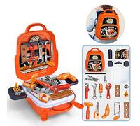 ECMQS Comme vous jouez, pédagogique précoce pour la maison de jeu, simulation d'ingénieur, réparation, perceuse, outils, sacs, jouets, boîte à outils en plastique, kit d'outils,