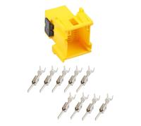 ECMQS Connecteur électrique automobile 9 broches avec 9 bornes, A | Boîtier en polypropylène jaune pour câblage de véhicule lourd EBS