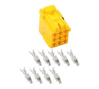ECMQS Connecteur électrique automobile 9 broches avec 9 bornes, B | Boîtier en polypropylène jaune pour câblage de véhicule lourd EBS