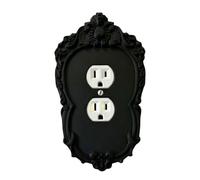 ECMQS Couvercle de plaque d'interrupteur mural sombre, élégant, double trou | Plaque en plastique facile à installer, cadre décoratif pour la décoration de la maison, durable