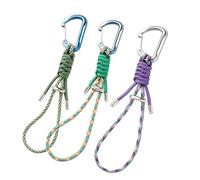 ECMQS Crochet en aluminium avec paracorde résistante à l'abrasion pour sacs | Mousqueton en aluminium à fixation sûre avec corde paracorde de qualité militaire pour la survie dans la nature