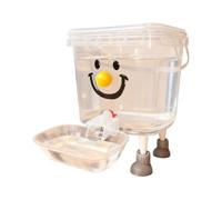 ECMQS Distributeur d'eau portable pour chat, 5 l, pieds blancs et gris | Station de cuvette sans prise, alimentée par un réservoir d'eau, accès libre pour les propriétaires de voyages à domicile