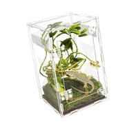 ECMQS Enclos d'observation pour animaux de compagnie, réservoirs de terrarium en acrylique avec trou d'aération pour un usage domestique pédagogique, boîte d'élevage de reptiles, enclos pour reptiles