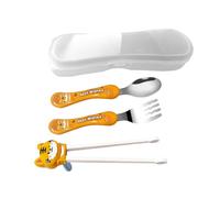 ECMQS Ensemble de baguettes et ustensiles d'apprentissage pour enfants avec | 2 en 1, ABS, à utiliser pour la maison, le restaurant, l'école, étui de protection pour les premiers utilisateurs
