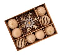 ECMQS Ensemble de décorations d'arbre avec boules de Noël Soft Touch Kaki