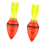 ECMQS Ensemble de flotteurs de pêche en forme de poire pour la pêche de | Lot de 2 flotteurs avec ailerons lumineux visibles pour une utilisation sur le rivage