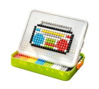 ECMQS Ensemble de jouets de construction créatifs, vert | Lot de 480 champignons d'activité avec mallette de rangement pour le tri des couleurs et la pratique des motifs