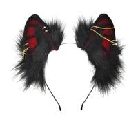 ECMQS Événement sur scène, bandeau oreilles de loup, peluche | Style Anubis pour les photos à thème d'Halloween et les vêtements de fête cosplay