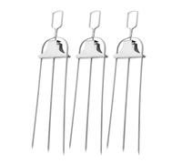 ECMQS Fourchettes à griller à 3 dents avec poignée ergonomique en acier inoxydable pour cuire des brochettes et rôtir de la viande, des ailes de poulet