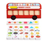 ECMQS Holzbus Memory Jeu d'échecs assorti avec 20 cartes | Illustrations vives pour favoriser l'éducation et l'interaction entre les parents et les enfants