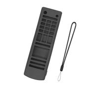 ECMQS Housse en silicone pour télécommande Noir | Trou de dragonne intégré, dos surélevé à motifs, disposition des boutons ajustés pour un accès et une utilisation réguliers