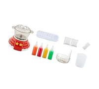 ECMQS Jeu de rôle de cuisine sûr avec fabricant de casseroles, rouge | Kit de jeu de cuisine sûr avec jouet éducatif, expérience de cuisine simulée pour apprendre les compétences de vie de base