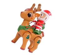 ECMQS Jouet de Noël mobile avec Père Noël et renne | Les effets LED scintillants et le mouvement automatique assurent une décoration de Noël pour les réunions de famille et comme
