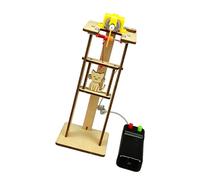 ECMQS Kit d'assemblage de modèle élévateur électrique en bois | Projet de circuit mécanique d'ascenseur pour les apprenants âgés de 7 à 14 ans, cours d'apprentissage des sciences familiales
