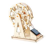 ECMQS Kit de modèle de roue géante à énergie solaire avec plaques en bois | Mécanisme de transmission visible, panneau pour des activités domestiques pratiques et une présentation