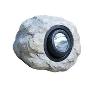 ECMQS Lampe solaire en forme de roche avec capteurs automatiques, gris | Lampe solaire en pierre avec capteurs automatiques pour jardin, porche, terrasse, éclairage paysager
