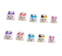 ECMQS Lot de 10 perles Maneki Neko pour les couleurs mélangées | Maneki Neko Perles à trou vertical pour bracelets, boucles d'oreilles et colliers faits à la main