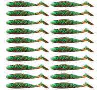 ECMQS Lot de 20 leurres souples pour queue de paddle | Outil de pêche facile à utiliser pour l'eau douce et salée, Crankbaits T Tail Soft Baits Artificial Wobbles
