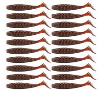 ECMQS Lot de 20 leurres souples pour queue de paddle | Outil de pêche facile à utiliser pour l'eau douce et salée, Crankbaits T Tail Soft Baits Artificial Wobbles