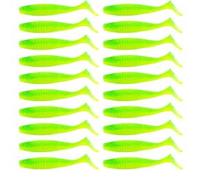 ECMQS Lot de 20 leurres souples pour queue de paddle | Outil de pêche facile à utiliser pour l'eau douce et salée, Crankbaits T Tail Soft Baits Artificial Wobbles