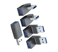 ECMQS Lot de 5 adaptateurs d'extension coudés USB 3.0 pour gestion des