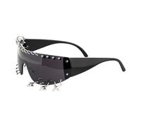 ECMQS Lunettes de soleil cloutées avec protection UV400, sans monture | Monture sans couture avec revêtement anti-éblouissement pour un usage quotidien et les festivals de musique pour les formels