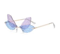 ECMQS Lunettes de soleil décoratives teintées sculptées | Ton doré, look audacieux pour photos de voyage