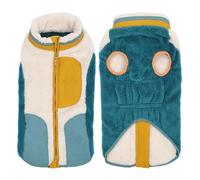 ECMQS Manteau d'hiver pour chien avec fermeture éclair sur le devant, jaune | Construction en polyester pour une protection contre le froid lors du port quotidien