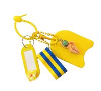 ECMQS Marquage de casier de piscine avec étiquette inscriptible, jaune | Boucle en métal en mousse EVA et chaîne de perles pour l'organisation de vestiaires, salle de sport